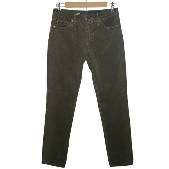 AG Adriano Goldschmied Corduroy Pants Womens 27 Green Prima Cigarette Ankle NWT